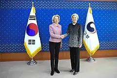 ラトビアのイナーラ・ムールニエツェ国会議長と（2020年1月10日）