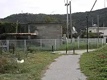 日鉱大志生木駅跡付近駅は写真の建物の裏にある幼稚園付近。