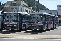 N758/N757 ※廃車済日産ディーゼル・UA(西工ボディ)元長崎空港特急バス専用車両。一般路線転用後に中扉設置改造を行ったものもあった