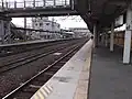 橋上駅舎化工事中の駅ホーム