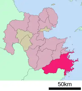 佐伯市位置図