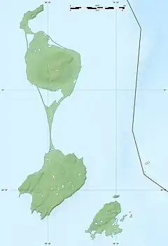 サン＝ピエールの位置（サンピエール島・ミクロン島内）