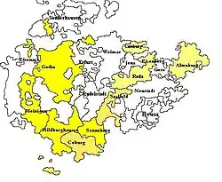 ザクセン＝ゴータ公国の位置