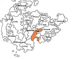 ザクセン＝ザールフェルト公国の位置