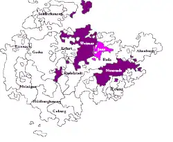ザクセン=ヴァイマル公国の位置