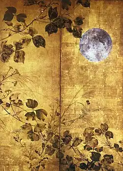 月に秋草図