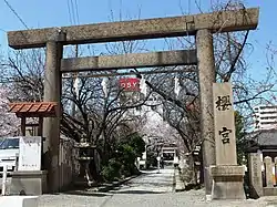 櫻宮神社の鳥居を望む