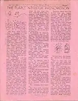 見出しやイラストを鉄筆で、記事本記をタイプライターで製版した例(1974年、米ワシントン州クレエラム高校)