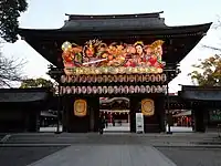 神門のねぶたライトアップ(2023年2月)