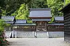 画像左（西）より熱田社、塞神社、八柱神社、大国社（2019年（令和元年）5月）