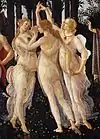 サンドロ・ボッティチェッリ『春（プリマヴェーラ）』細部（1482-1485年頃） ウフィツィ美術館所蔵
