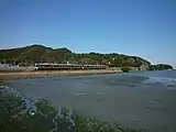 池の浦シーサイド駅（2020年廃止） - 鳥羽駅間の干潟を走る快速「みえ」
