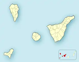 Güímarの位置（サンタ・クルス・デ・テネリフェ県内）