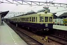 旧2番線で停車中の網干線姫路行き250型電車（撮影日不明）