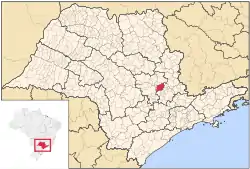 サンパウロ州内のリメイラの位置の位置図