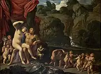 "Mars and Venus, with a Circle of Cupids and a Landscap"