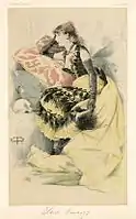 クロモリトグラフによるサラ・ベルナールのポートレイト、『ヴァニティ・フェア』1879年。