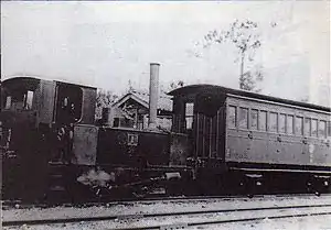 篠山町駅で出発を待つ列車(1934年頃)