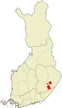 サヴォンリンナの位置の位置図