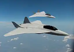 ステルスX.BLマイクロセンサーとカメラ、レーダーシールドを装備する次世代戦闘機