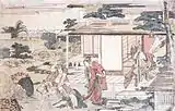 「仮名手本忠臣蔵　七段目」　北斎画。