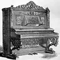 シードマイヤー&ゾーネ製アップライトピアノ。1851年のロンドン万国博覧会に出展。