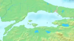 マルマラ島の位置(マルマラ海内)