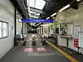 仮設駅舎改札（2019年1月）