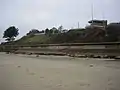 イギリスのワイト島ベンブリッジの防潮堤