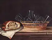 「籠とコップのある静物画」(1640年頃)