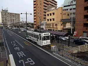 清輝橋線終点・清輝橋停留場(バリアフリー化工事施工後)