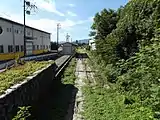 終端部から見た構内（2015年8月）