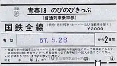 2日間有効の券片