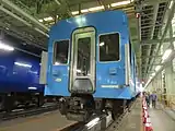 電気連結器と入換灯を装備したサハ5601形（せんぼくトレインフェスタ2015会場にて）