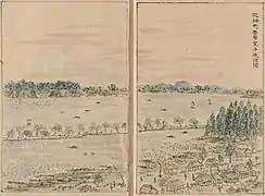 『従柵町西南望千波沼図』
