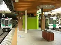 仙台空港アクセス線が発着するJR東日本仙台駅3・4番線ホーム