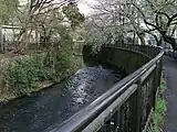 両岸とも成城学園。S字カーブを描いている。奥が下流（世田谷区成城/祖師谷）
