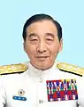 4つ星の階級章を着用する夏季甲式軍常服の海軍一級上将（林鎮夷、2013年1月16日）