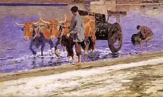 海藻を積んだ荷車