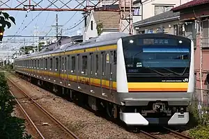 南武線で使用されるE233系8000番台（2020年11月1日 鹿島田駅）