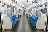 更新車の車内（クハ2071）