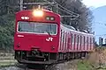 甘地駅 - 福崎駅間を走行する103系3500番台4両編成 （2019年1月5日）