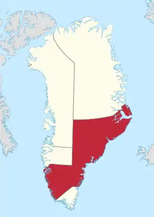 グリーンランドにおけるセルメルソークの区域