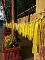 戻ってくる事を祈る意味で韓国全土に黄色いリボンを結ぶ運動が広がった。