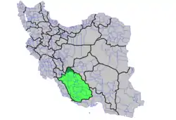 イラン・ファールス州内の位置
