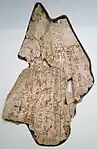 牛の甲骨に3つの占いが記されている、殷王武丁の治世。c. 1200 BC