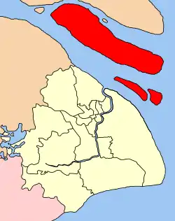 上海市中の崇明区の位置