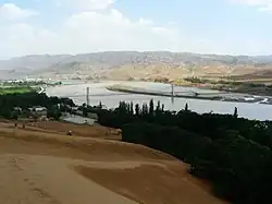 沙坡頭風景区を流れる黄河