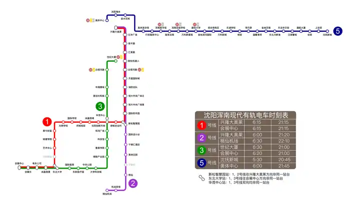瀋陽有軌電車路線図
