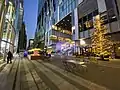 渋谷川と稲荷橋広場を見る（2019年12月23日撮影）